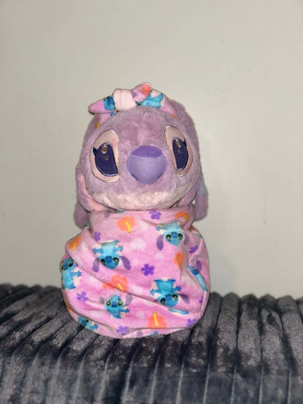Disney Store Stitch Plush with Blanket Wrap
